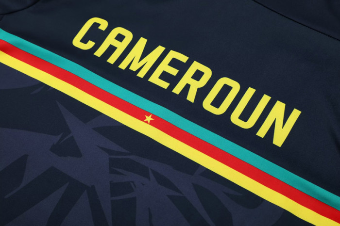 2025-26 Cameroon Royal blue Half Pull Tracksuit(半拉链）