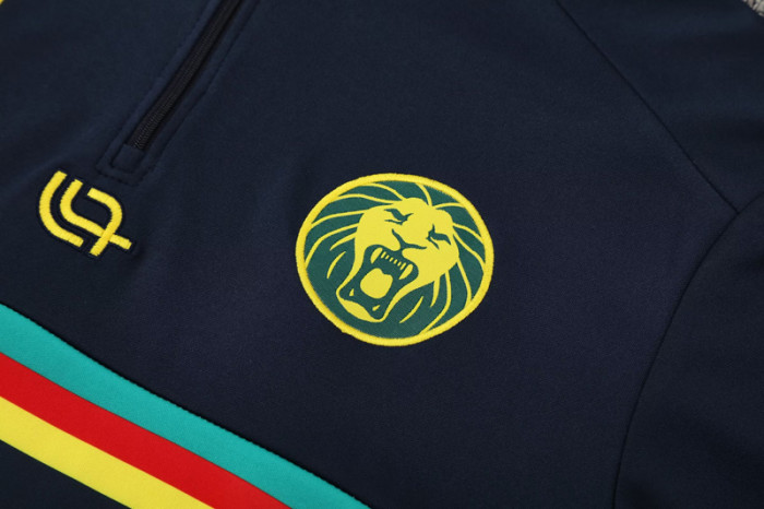2025-26 Cameroon Royal blue Half Pull Tracksuit(半拉链）