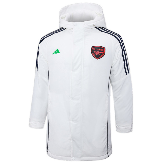 24-25 ARS White Hooded Windbreaker Fabric Cotton Coat #G191