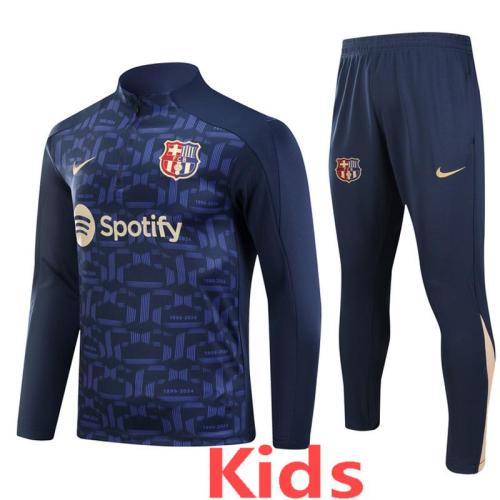 24-25 BAR Royal blue Kids Half Pull Tracksuit (童装)(半拉链)