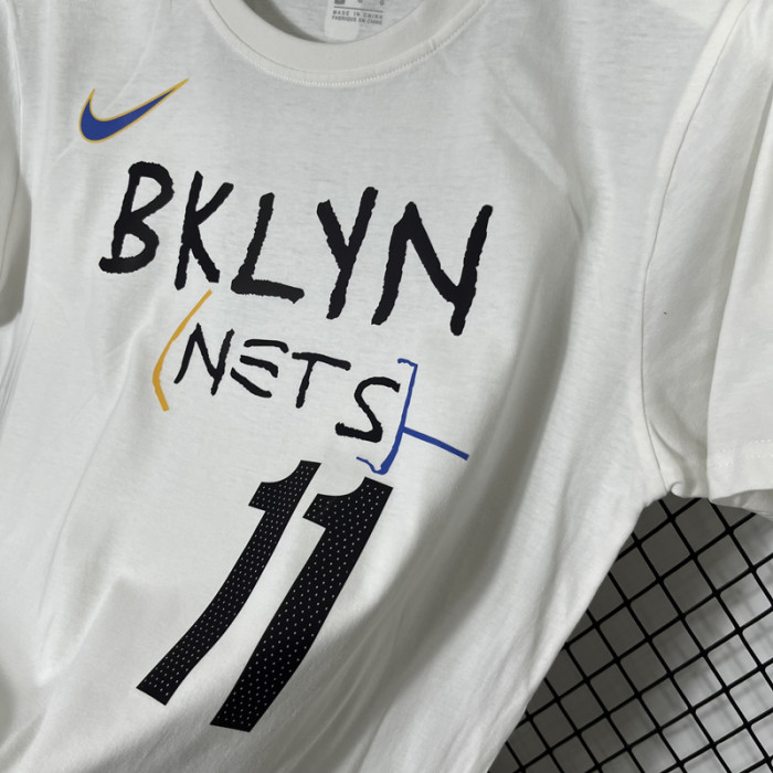 T252 NETS IRVING #11 White High Quality Casual T-Shirt