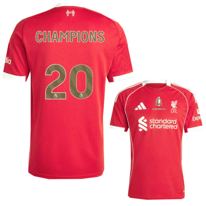 2025-26 LIV Home Print CHAMPIONS # 20 Fans SoccerJersey