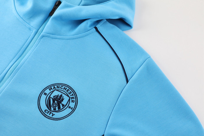 24-25 Man City Light blue Hoodie Jacket Tracksuit #01
