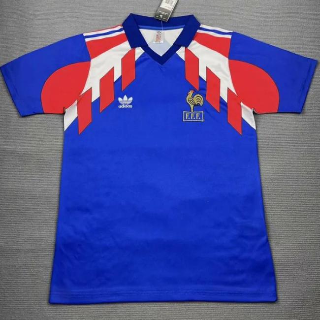 1990-1991 France Home Retro Soccer Jersey