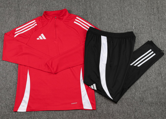 2024 AD Red Kids Half Pull Tracksuit (童装)(半拉链)