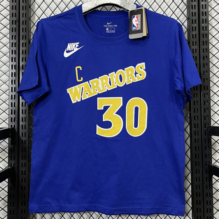 T185 Warriors CURRY #30 Blue High Quality Casual T-Shirt #C库里