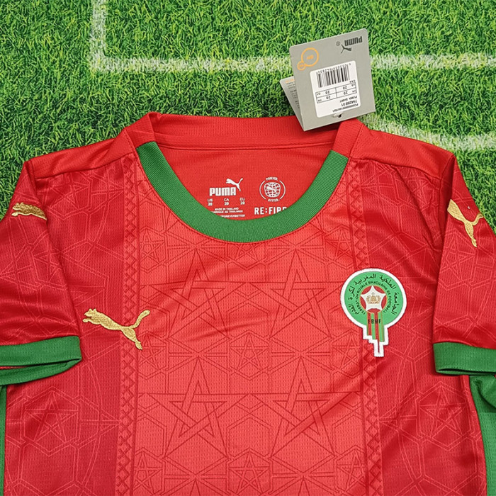 24-25 Morocco Home Kids Soccer Jersey
