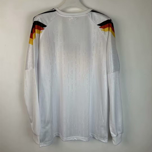 1990 Germany Home Long Sleeve Retro Soccer Jersey (长袖)