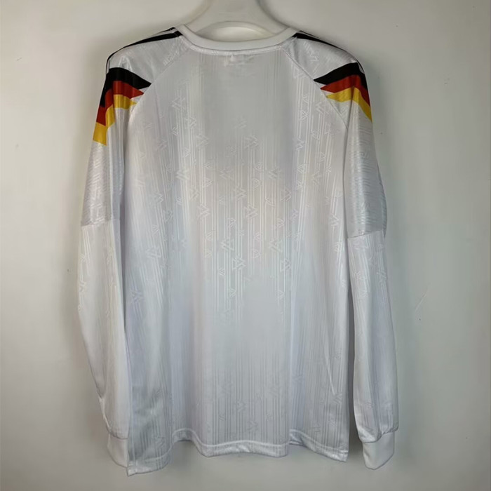 1990 Germany Home Long Sleeve Retro Soccer Jersey (长袖)
