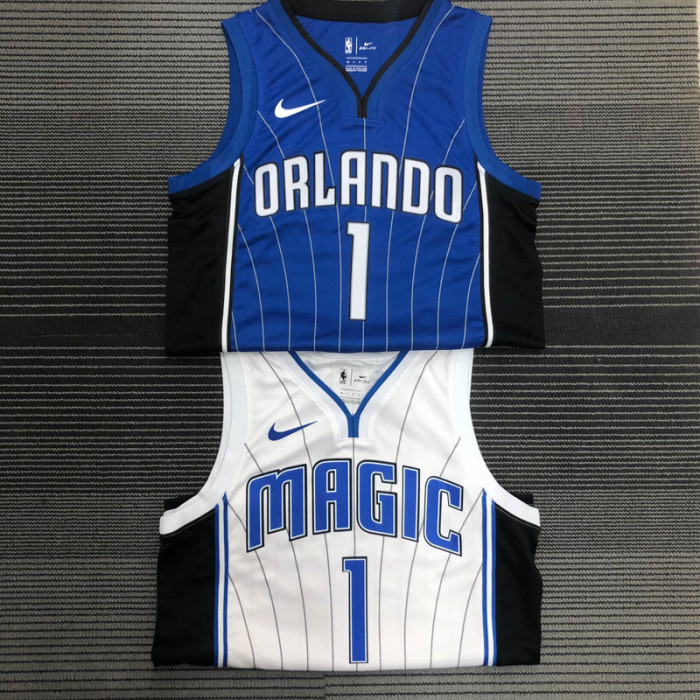MAGIC McGRADY # 1 Blue Top Quality Hot Pressing NBA Jersey
