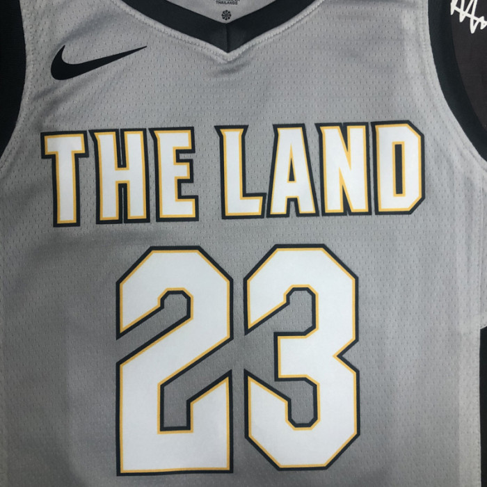 2018 Cleveland Cavaliers JAMES #23 Gray Top Quality Hot Pressing NBA Jersey