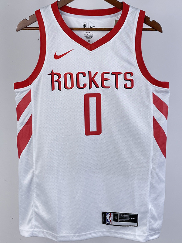2018-19 ROCKETS WESTBROOK #0 White Home Top Quality Hot Pressing NBA Jersey