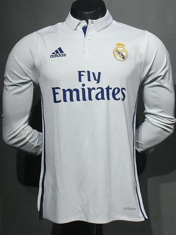 2016-2017 RMA Home Player Version 长袖球员 Long Sleeve Retro Soccer Jersey