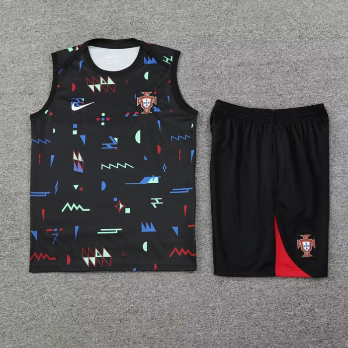 24-25 Portugal Black Tank top and shorts suit