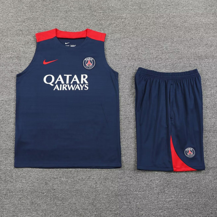 24-25 PSG Royal blue Tank top and shorts suit