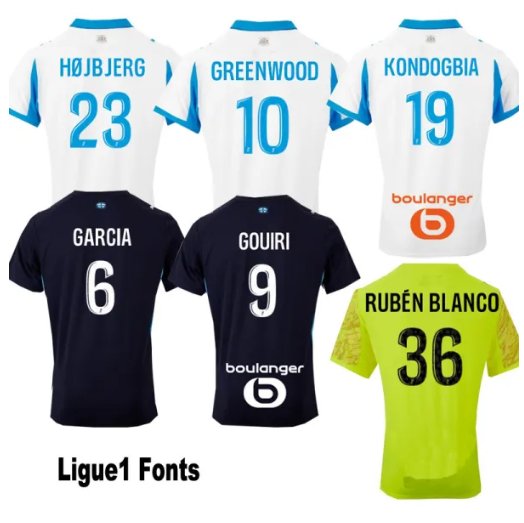 25-26 Marseille Home Kids Soccer Jersey