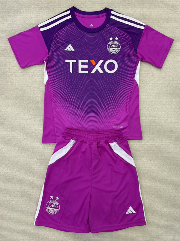 25-26 Aberdeen Purple Goalkeeper Kids Soccer Jersey