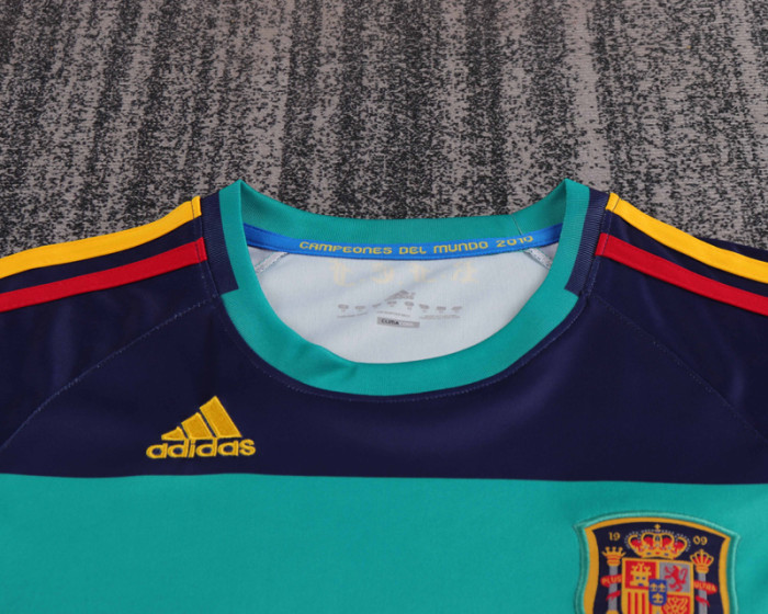 2010 Spain Green Goalkeeper Retro Kids Soccer Jersey