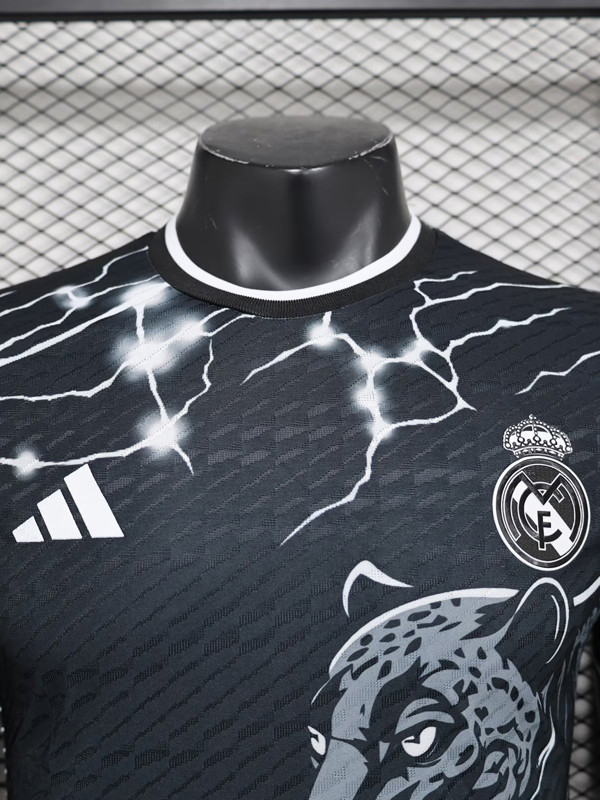 24-25 RMA Black Special Edition Player Version Soccer Jersey #豹