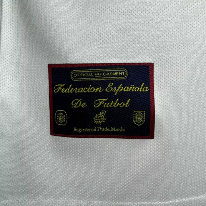 1996 Spain Away White Retro Soccer Jersey