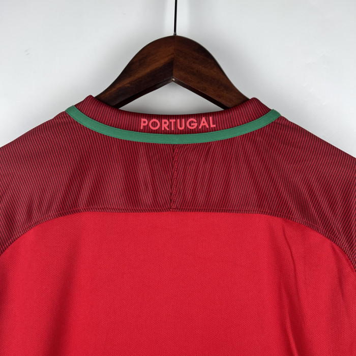 2016 Portugal Home Long Sleeve Retro Soccer Jersey(长袖)