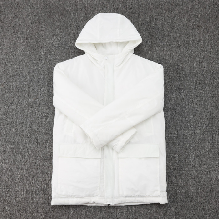 24-25 Palmeiras White Hooded Windbreaker Fabric Cotton Coat #G235