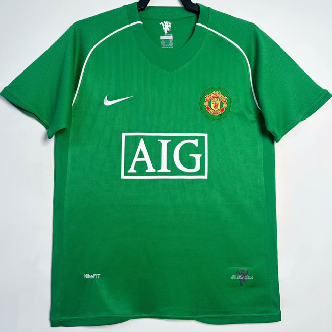 2007-2008 Man Utd Green Goalkeeper Retro Soccer Tersey