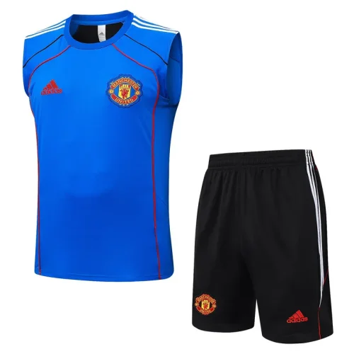 25-26 Man Utd Fancy blue Tank top and shorts suit #D25170