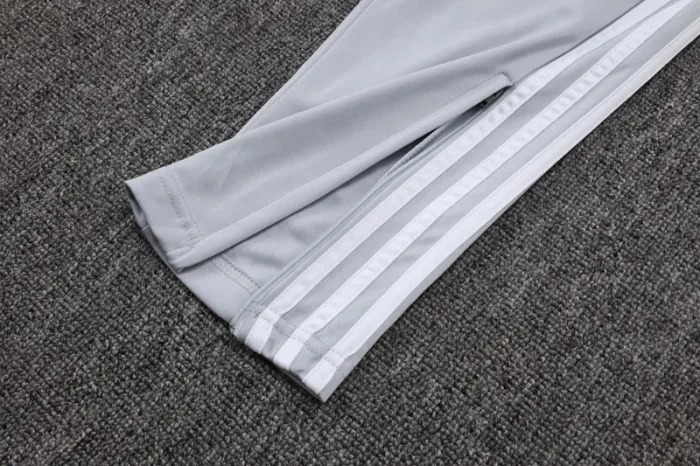 2025-26 RMA White grey Half Pull Tracksuit #B2555(半拉链）