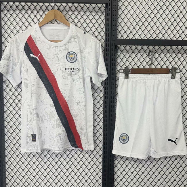 25-26 Man City Away Kids Soccer Jersey