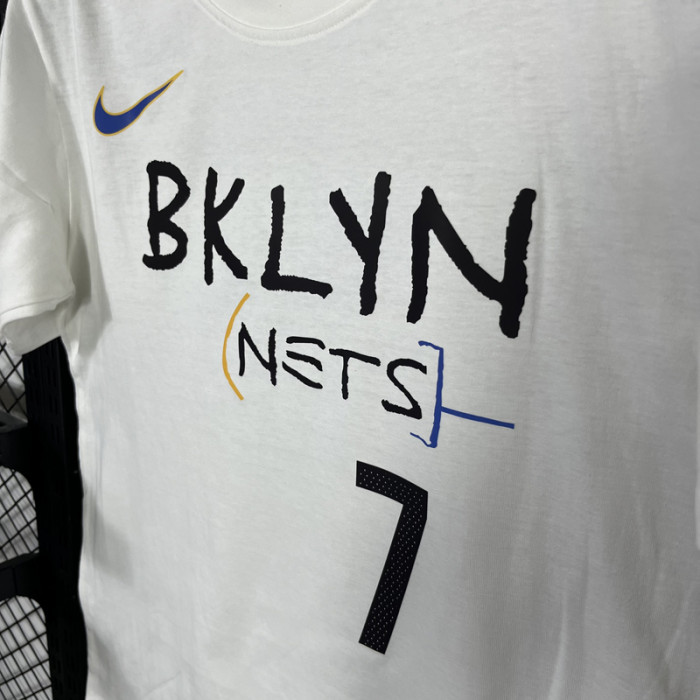 T250 Nets DURANT #7 White High Quality Casual T-Shirt