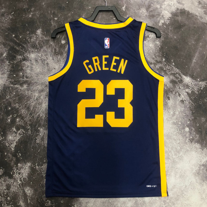 22-23 WARRIORS GREEN #23 Royal blue Top Quality Hot Pressing NBA Jersey (Trapeze Edition)