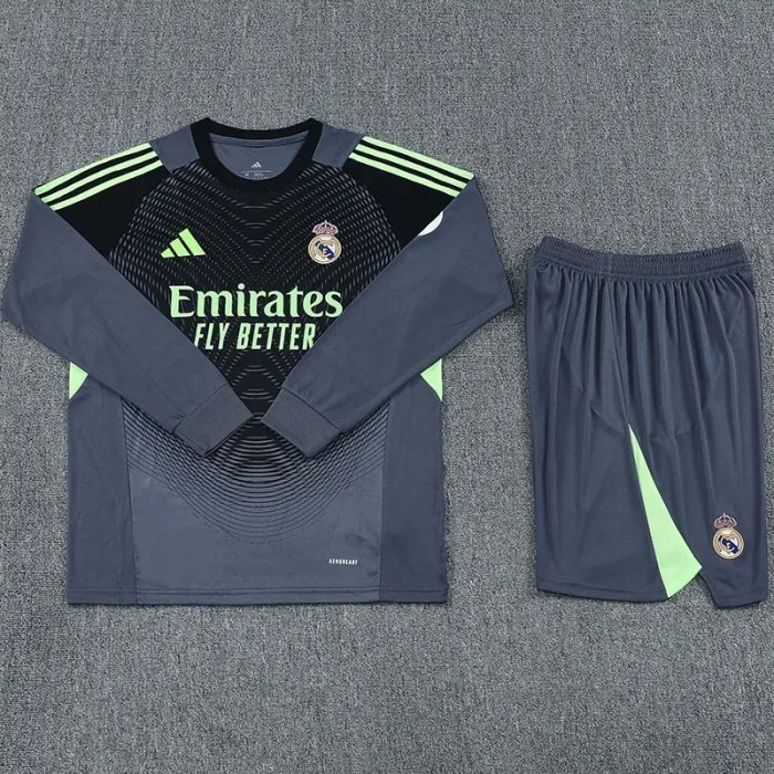 25-26 RMA Grey Black GoalKeeper (Long Sleev Suit) Soccer Jersey (长袖)