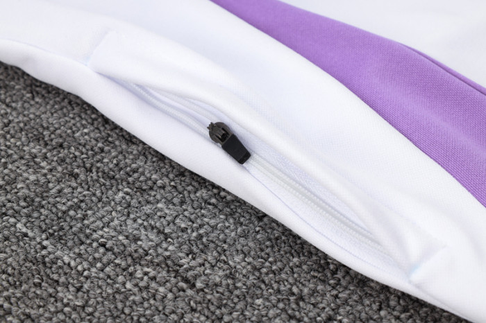 24-25 Germany White Hoodie Half Pull Tracksuit #F595半拉连帽