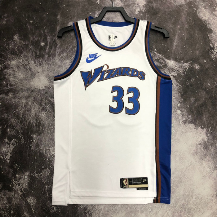 22-23 Wizards KUZMA #33 White Top Quality Hot Pressing NBA Jersey (Retro Logo)