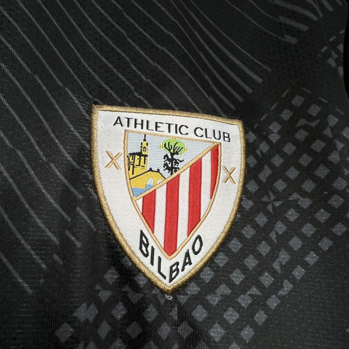 24-25 Bilbao Black Goalkeeper Fans Soccer Jersey