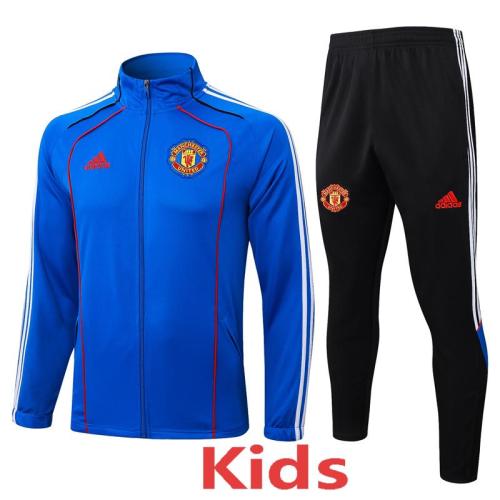 2025-26 Man Utd Fancy blue Kids Jacket Tracksuit#E25103(童装)