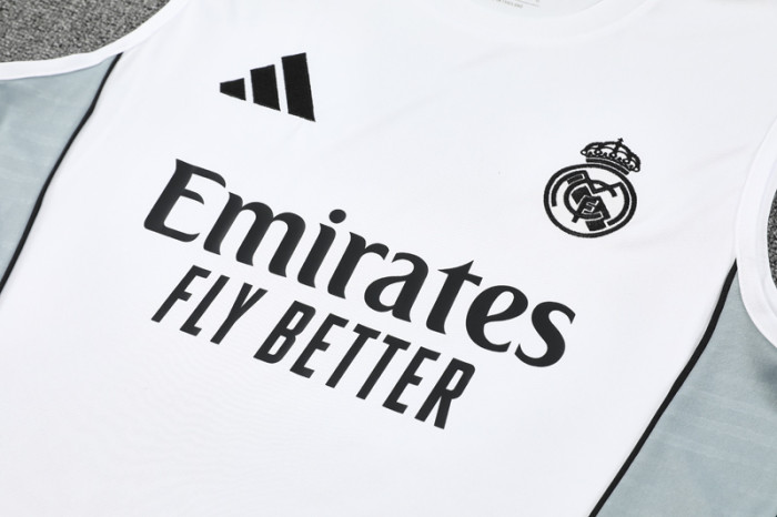 2025-26 RMA White Tank top and shorts suit