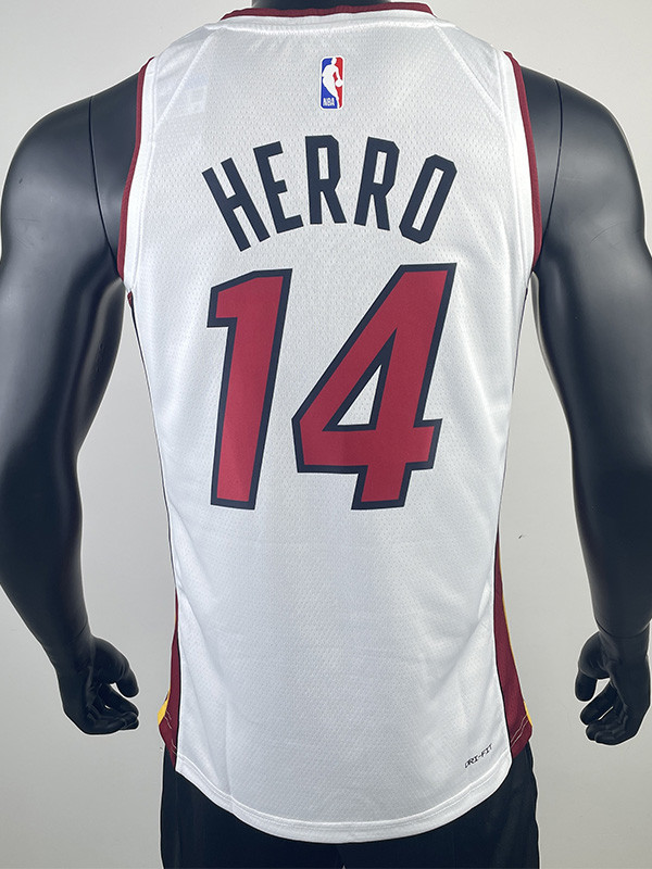 22-23 HEAT HERRO #14 White Top Quality Hot Pressing NBA Jersey (V领）