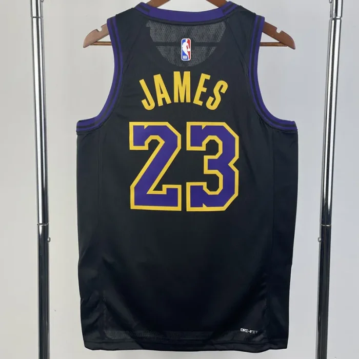 2023-24 LAKERS JAMES #23 Black City Edition Top Quality Hot Pressing NBA Jersey