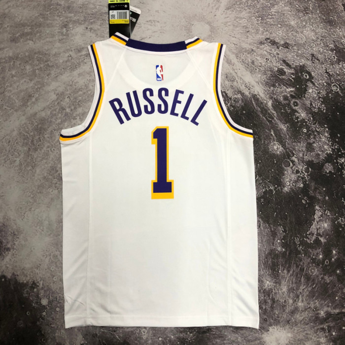 LAKERS RUSSELL #1 White Top Quality Hot Pressing NBA Jersey(圆领)