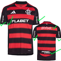 25-26 Flamengo Home Fans Soccer Jersey (Print All Sponsor )