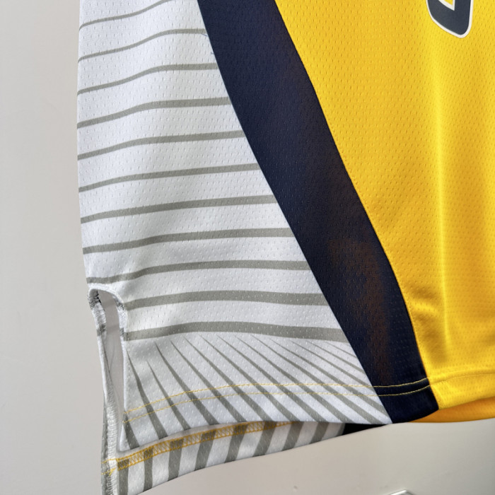 22-23 Indiana Pacers HALIBURTON #0 Yellow Top Quality Hot Pressing NBA Jersey