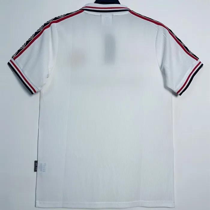 1998 Man Utd White Retro Retro Soccer Jersey