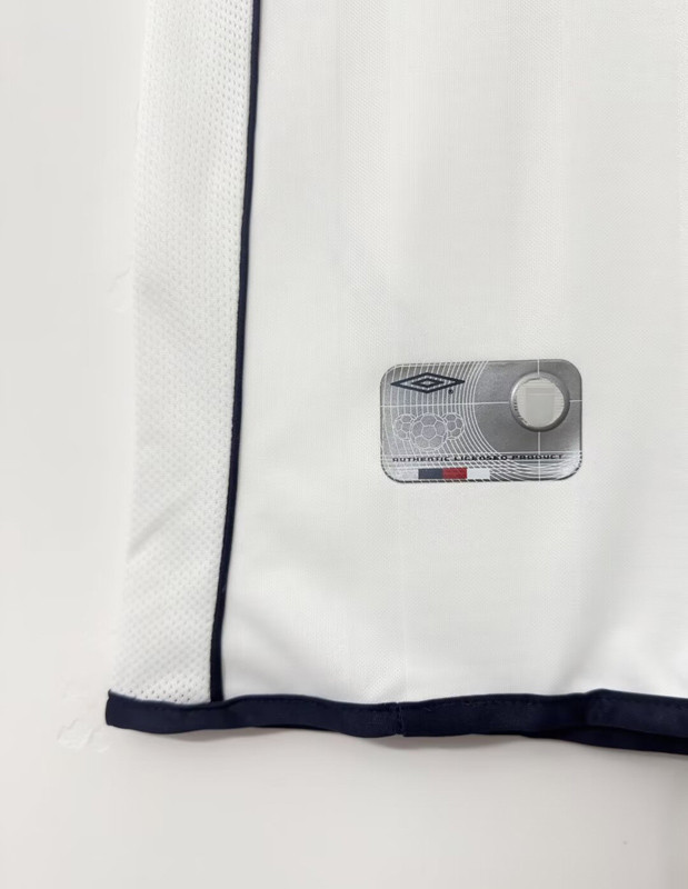 2002 England Home White Retro Soccer Jersey