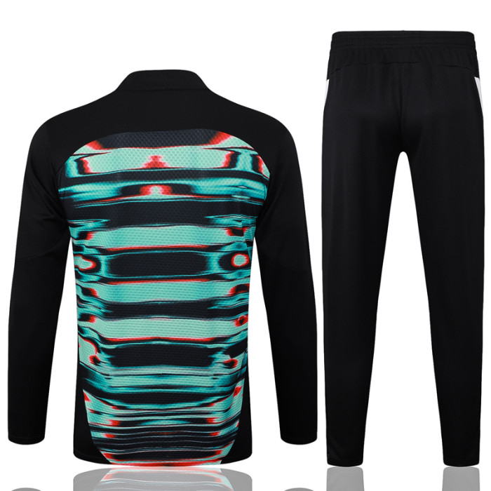 25-26 Portugal Black green Half Pull Tracksuit #B2507(半拉链)