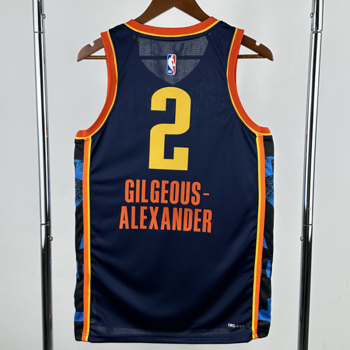 24-25 OKC Thunder GILGEOUS-ALEXANDER #2 Black City Edition Top Quality Hot Pressing NBA Jersey