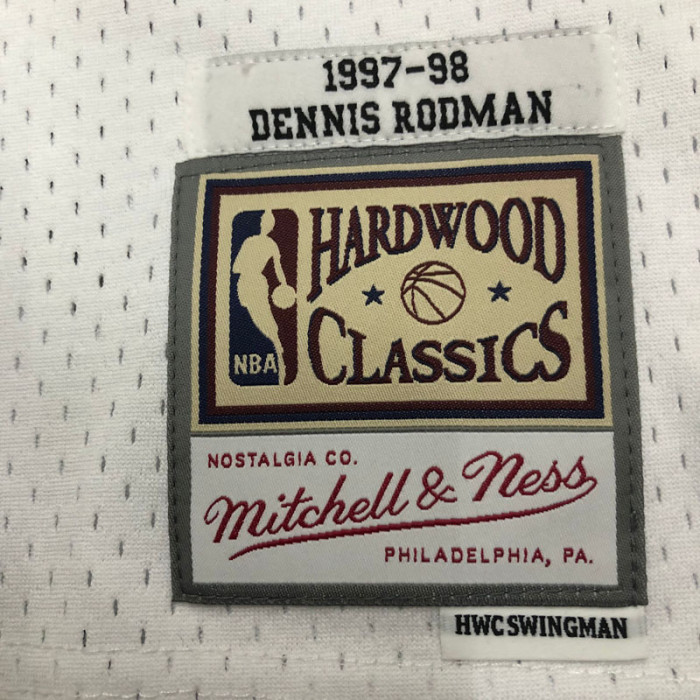 1998 BULLS RODMAN #91 White Retro Top Quality Hot Pressing NBA Jersey