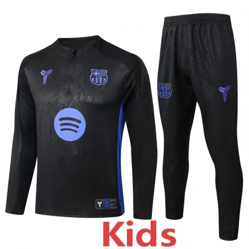 25-26 BAR Black Kids Half Pull Tracksuit #E25165(童装)(半拉链)