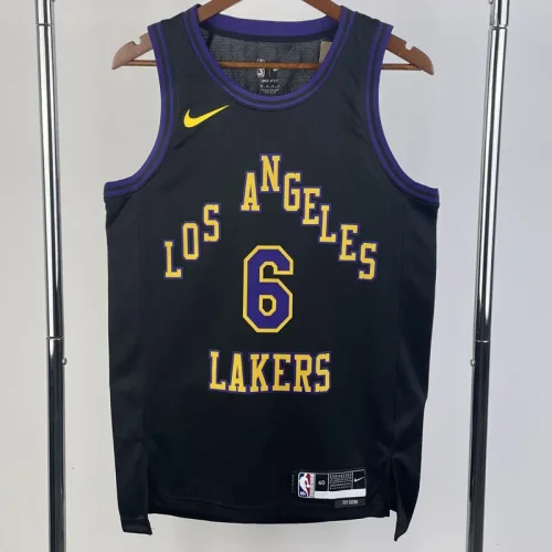 2023-24 LAKERS JAMES #6 Black City Edition Top Quality Hot Pressing NBA Jersey